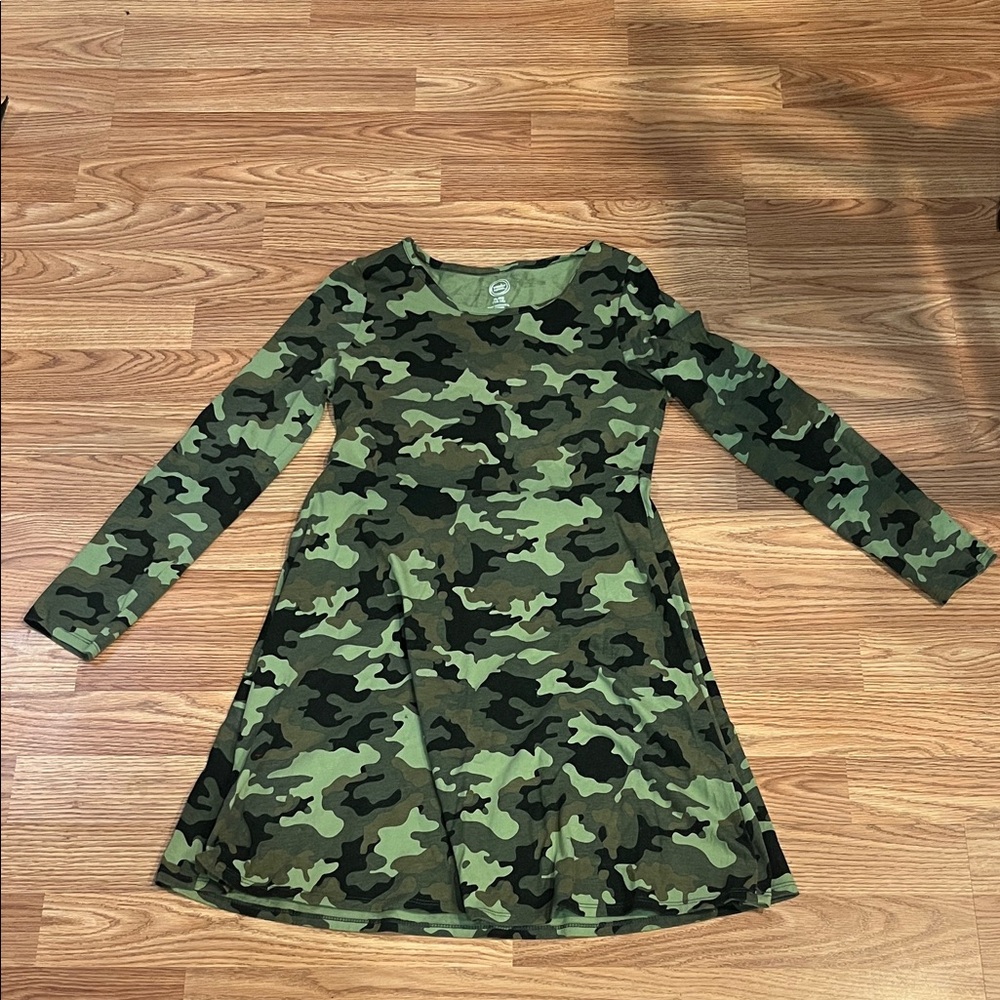 Wonder Nation Green Camouflage Kids Dress